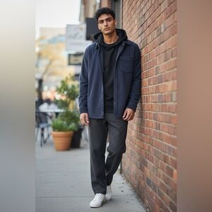 Eighty Eight Men's Dark Blue Shirt Jacket